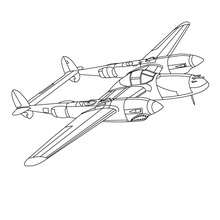 Desenho de um Avião de Combate para colorir online
