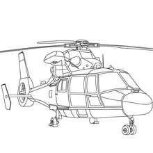 Desenho para colorir de um helicópetro militar