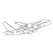 Desenho para colorir de um  Avião muito grande