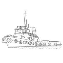barco, Desenho para colorir de um rebocador