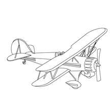 Desenho para colorir de um avião antigo