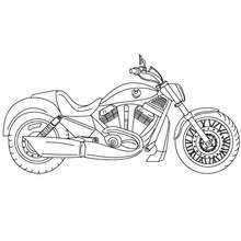 motocicleta, Desenho para colorir de uma moto Harley Davidson