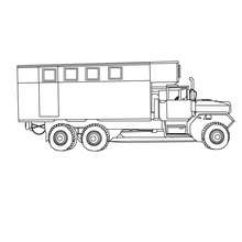 Desenho de um grande trailer para colorir