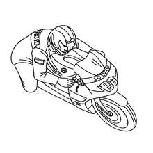 esporte, Desenho de uma corrida de moto esportiva para colorir