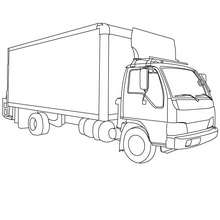 Desenho de um caminhão de entregas para colorir
