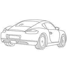 Desenho para colorir de uma Porsche Cayman