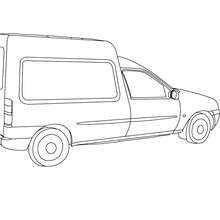 Desenho para colorir de uma pequena van