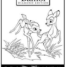 Desenho do Bambi brincando para colorir