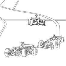 Desenho de uma corrida de Fórmula 1 para colorir
