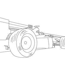 Desenho para colorir de uma corrida de Fórmula 1