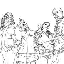 Desenho para colorir do grupo de hip hop Black Eyed Peas