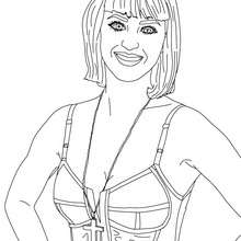 Desenho da  Katy Perry sorrindo para colorir