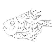 Desenho de um peixe sorrindo para colorir