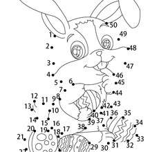 Jogo de ligar os pontos - coelhinho da páscoa sapeca