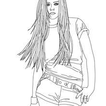 Desenho da Avril Lavigne para colorir online