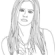 Retrato da Avril Lavigne para colorir