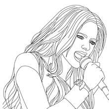 Desenho da Avril Lavigne cantando para colorir
