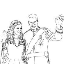 Desenho do príncipe William com a Kate para colorir