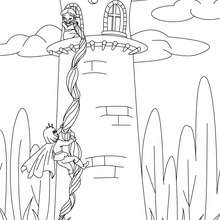 Desenho do conto Rapunzel dos irmãos Grimm para colorir