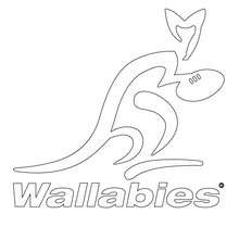 Desenho do time de Rugby da Austrália, os Wallabies para colorir