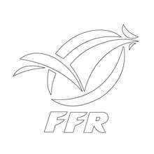 Desenho do time de Rugby da França FFR para colorir