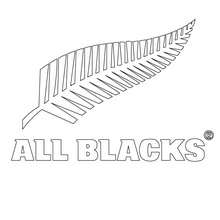Desenho do time de Rugby da Nova Zelândia, os All Blacks para colorir