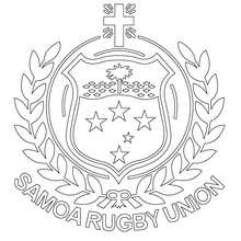 Desenho do time de Rugby da Samoa para colorir