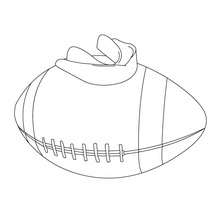Desenho para colorir de uma boqueira com uma bola de rugby