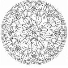 Desenho de Mandala flor para Colorir