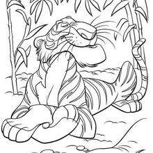 Shere Khan o tigre ameaçador, para colorir