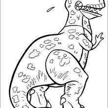 O dinossauro Rex com medo