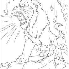 Colorindo Sansão o leão rugindo