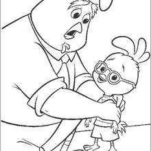 o Galinho Chicken Little e seu pai, colorindo GRATIS