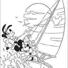 Mickey e Pateta velejando