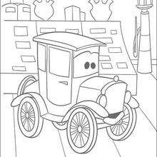 Desenhos para colorir de carros: a corrida entre o mc queen e o chick hicks  