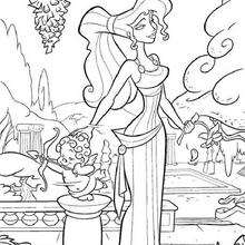 Desenho da Hera com o cupido para colorir