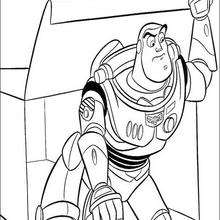 Buzz Lightyear saindo do seu esconderijo para colorir