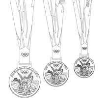 América, Desenho da medalhas olímpicas de Londres para colorir