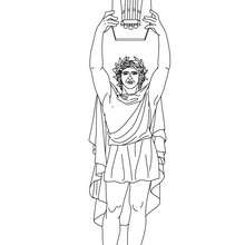 Desenho de APOLO deus grego da beleza para colorir e pintar
