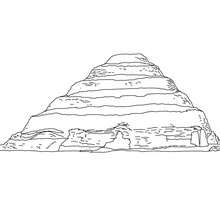 Desenho da pirâmide quadrada de djoser para colorir