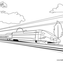 Desenho de um trem de alta velocidade para colorir online