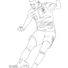 Desenho de jogadora de futebol para colorir