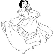 Desenho de Branca de Neve e os Sete Anões pintado e colorido por