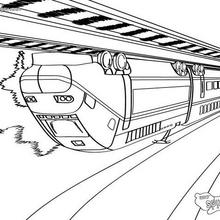 Desenho de um grande trem para colorir