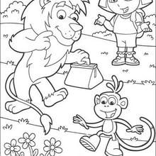 Desenhos para colorir de desenho da dora com seu amigo botas para