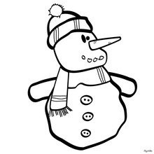 Desenho de um grande boneco de neve para colorir