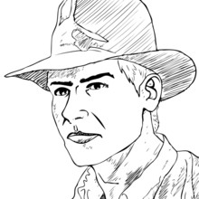 Retrato do Indiana Jones para colorir