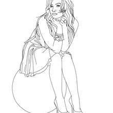 amor, Desenho da Demi Lovato descansando para colorir