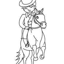 Desenho de um menino a Cavalo para colorir online