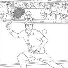 Desenho de um jogador de tênis para colorir